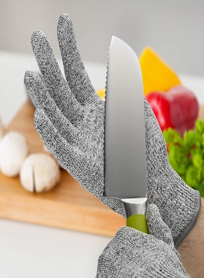 Tilak Venture® 1 Pair Hand Safety Gloves 5 Protection Cut Proof Stab Resistant Stainless Steel Wire Metal Mesh Safety Gloves Food Grade Slaughter Kitchen Garage Mills with Rubber Grade Finishing - Image 1
